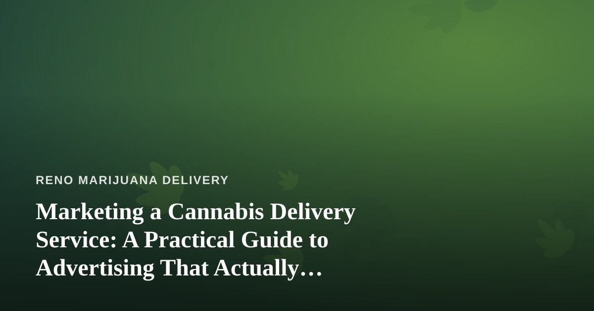 Marketing a Cannabis Delivery Service: A Practical Guide to Advertising That Actually Works