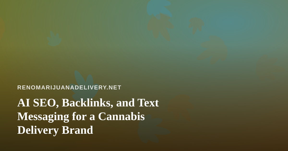 AI SEO, Backlinks, and Text Messaging for a Cannabis Delivery Brand