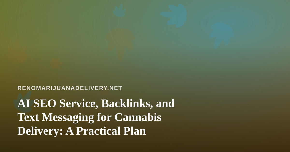 AI SEO Service, Backlinks, and Text Messaging for Cannabis Delivery: A Practical Plan