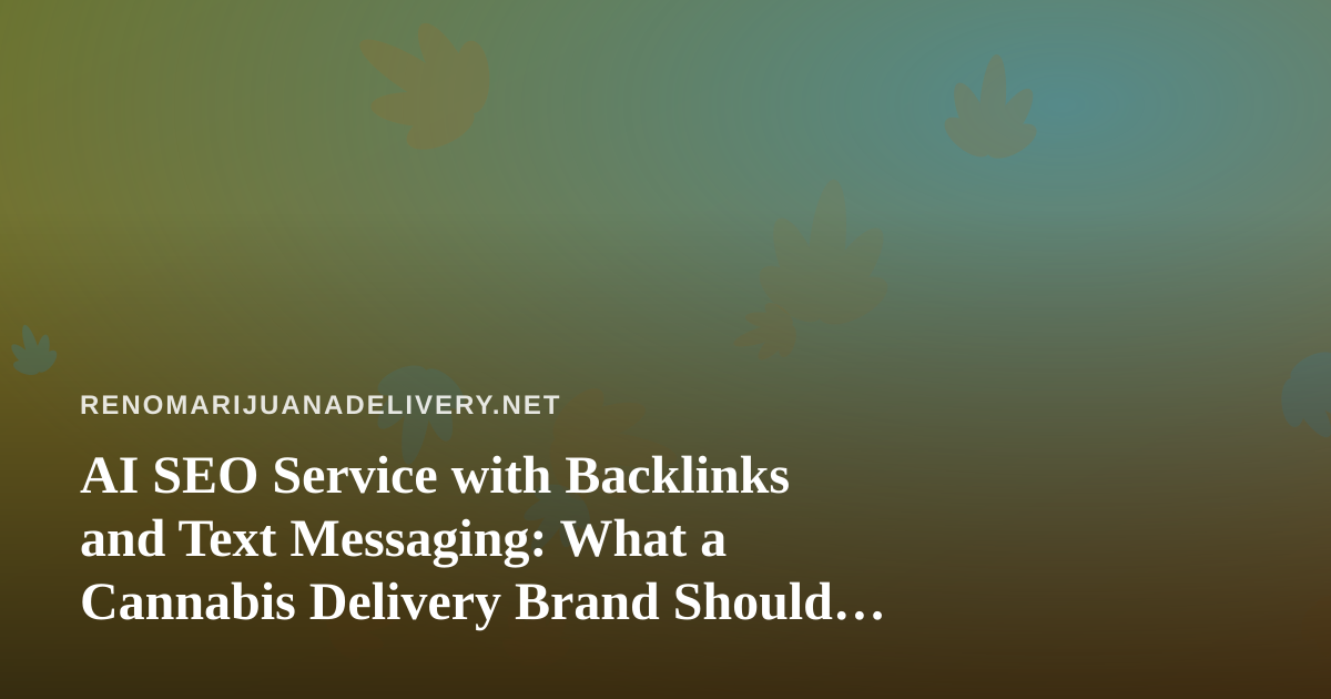 AI SEO Service with Backlinks and Text Messaging: What a Cannabis Delivery Brand Should Know