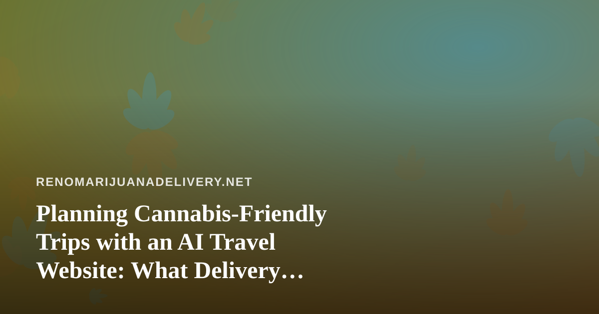 Planning Cannabis-Friendly Trips with an AI Travel Website: What Delivery Customers Should Know