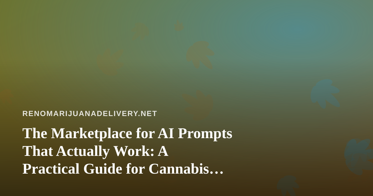 The Marketplace for AI Prompts That Actually Work: A Practical Guide for Cannabis Delivery Teams