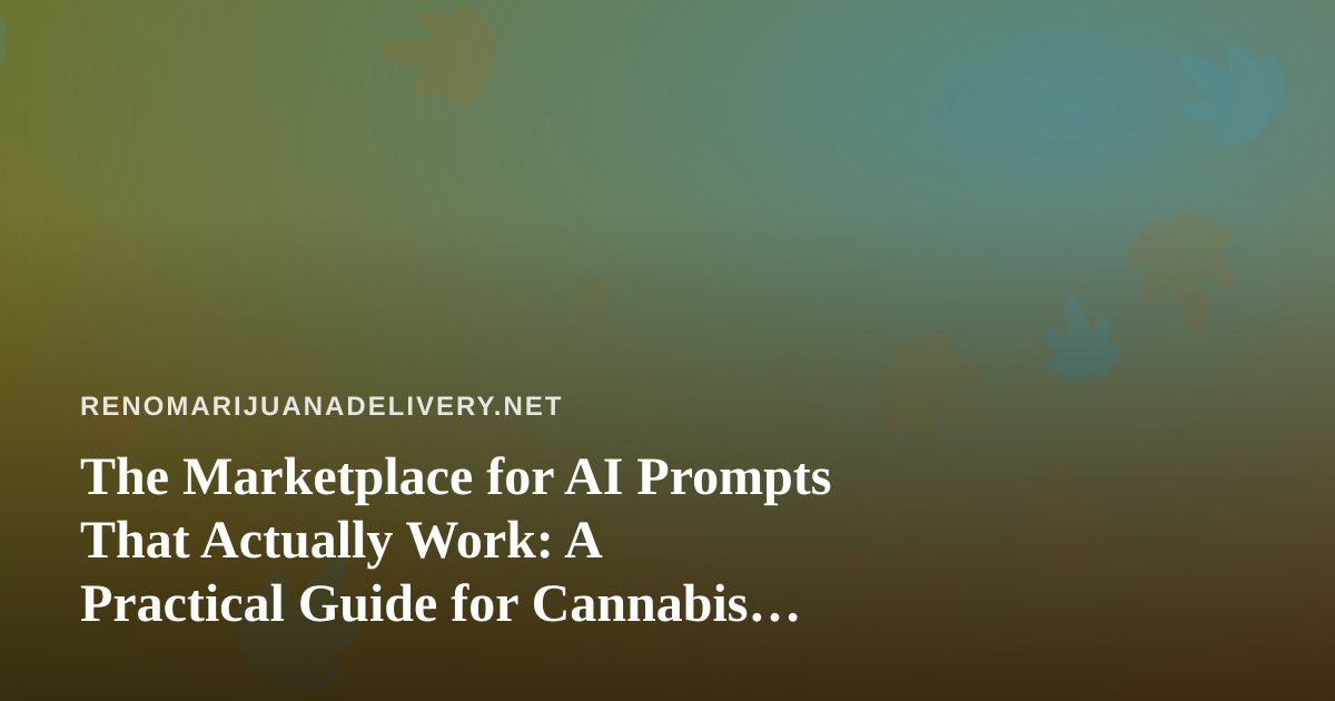 The Marketplace for AI Prompts That Actually Work: A Practical Guide for Cannabis Delivery Operators